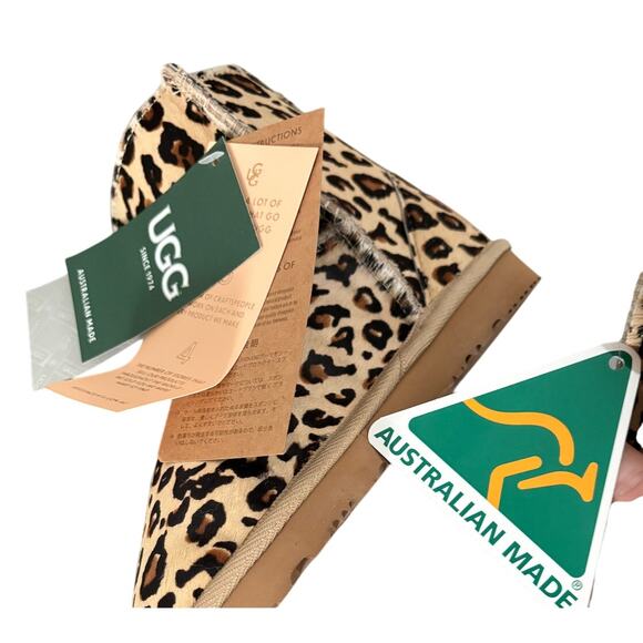 UGG Australia Leopard Print Pony Hair Mini II Boots - Women’s Size 8 - Picture 5 of 6